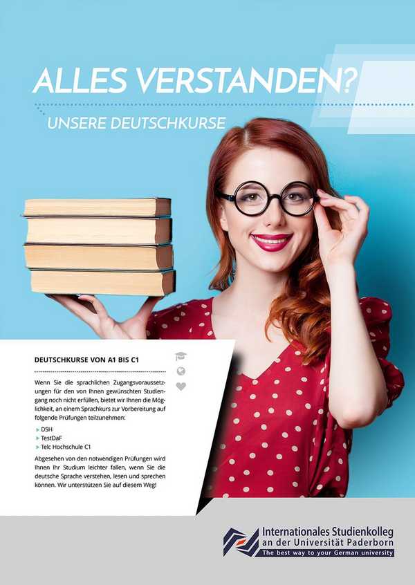 Deutschkurs Broschüre des Internationalen Studienkolleg an der Universität Paderborn